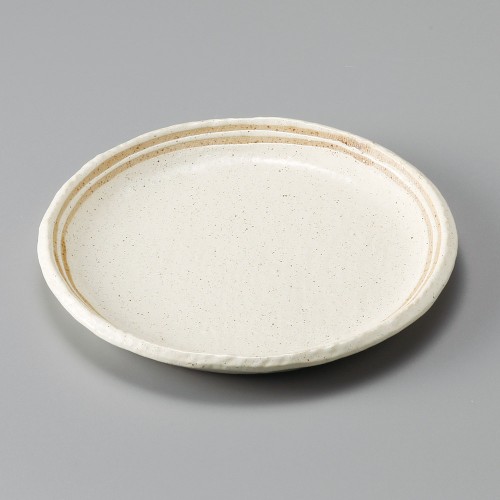 31922-341 クリーム粉引ライン7.0丸皿|業務用食器カタログ陶里30号