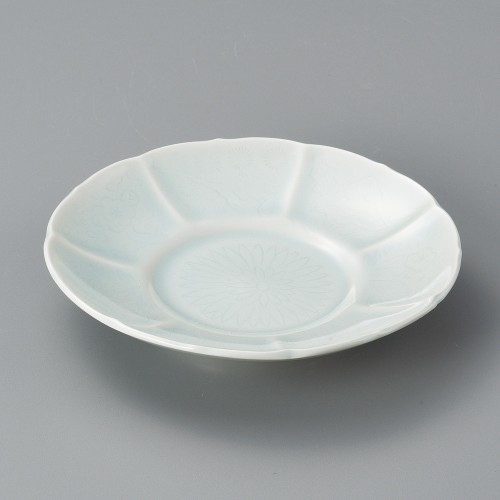 32014-121 青磁花彫6寸皿|業務用食器カタログ陶里30号