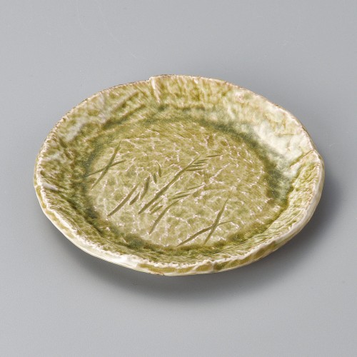 32019-151 灰釉手彫芦6.0丸皿|業務用食器カタログ陶里30号