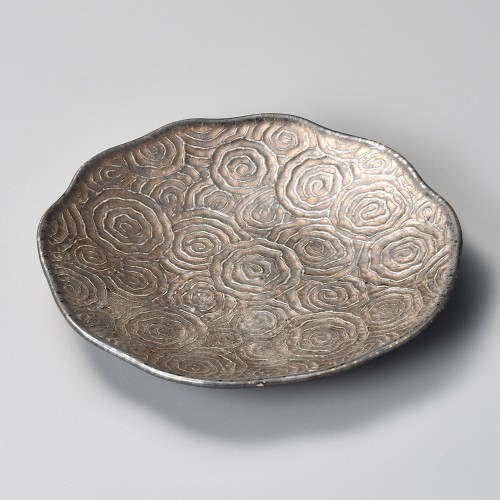 32214-101 金結晶渦彫18㎝丸皿|業務用食器カタログ陶里30号