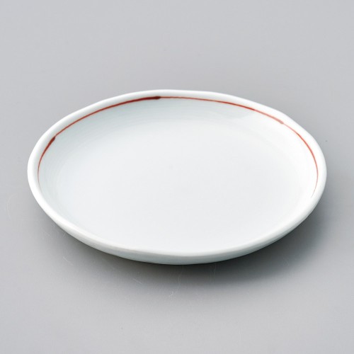 32311-321 赤ライン5.0丸皿|業務用食器カタログ陶里30号