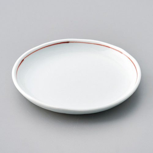 32312-321 赤ライン6.0丸皿|業務用食器カタログ陶里30号