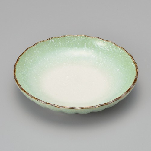 32618-131 小雪緑菊型5.0皿|業務用食器カタログ陶里30号