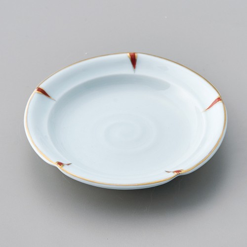 32722-131 青白磁赤絵5.0丸皿|業務用食器カタログ陶里30号