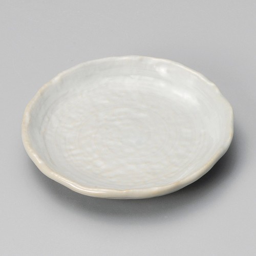 33419-191 粉引白刷毛4.0丸皿|業務用食器カタログ陶里30号
