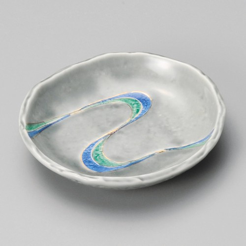 33502-461 ねずみ流水4.0丸皿|業務用食器カタログ陶里30号