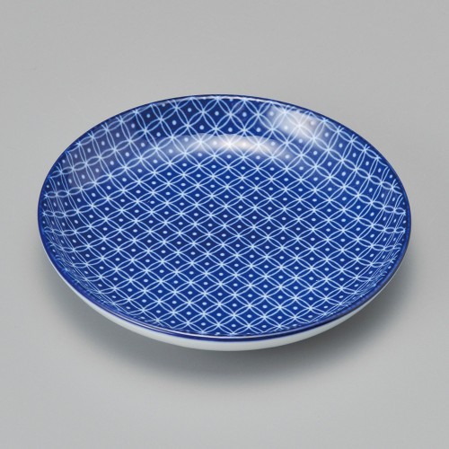 33515-641 古青藍藍七宝 10㎝丸皿|業務用食器カタログ陶里30号