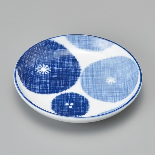 33519-641 古青藍藍花 10㎝丸皿|業務用食器カタログ陶里30号