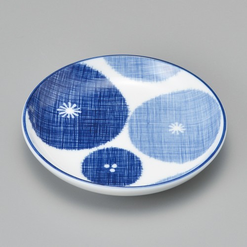 33520-641 古青藍藍花 13㎝丸皿|業務用食器カタログ陶里30号
