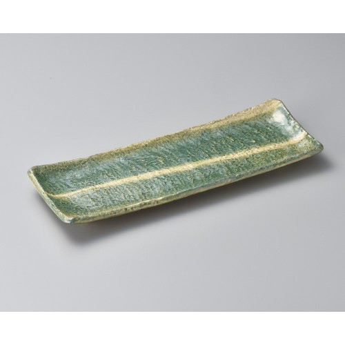 34214-131 緑彩貫入長魚皿(大)|業務用食器カタログ陶里30号