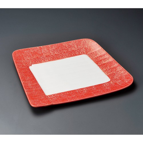 35919-471 金彩赤釉のし型大皿|業務用食器カタログ陶里30号