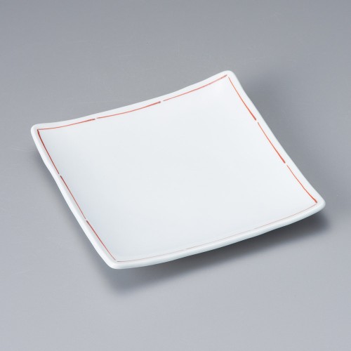 37401-321 赤ライン6.0正角皿|業務用食器カタログ陶里30号