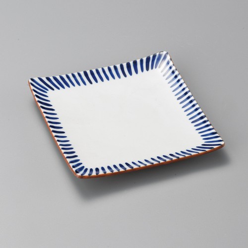 37409-311 藍十草4.0正角皿|業務用食器カタログ陶里30号