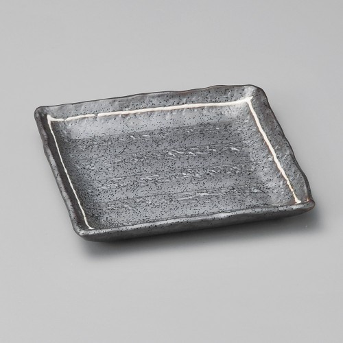 37513-241 一珍黒結晶角皿(中)|業務用食器カタログ陶里30号