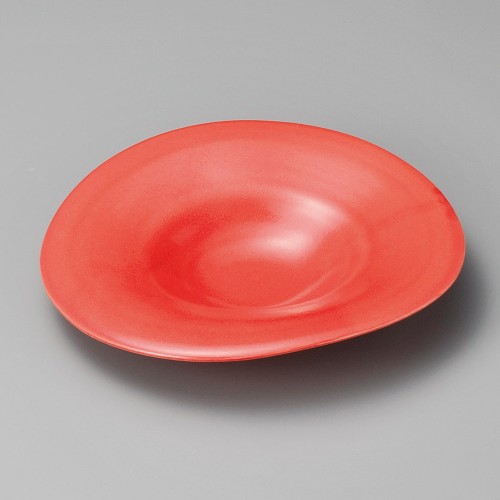 37703-081 赤釉ハット型盛鉢|業務用食器カタログ陶里30号