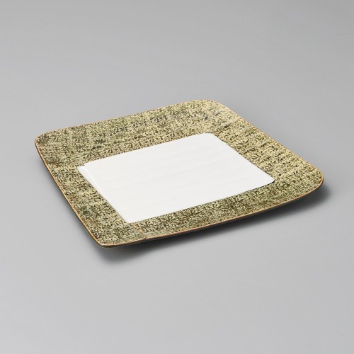 38002-181 織部金タタキ 変形大皿|業務用食器カタログ陶里30号