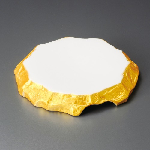 38806-471 岩肌ゴールド高台8.0皿|業務用食器カタログ陶里30号