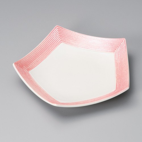 39003-471 ピンク吹きラスター五角皿大|業務用食器カタログ陶里30号