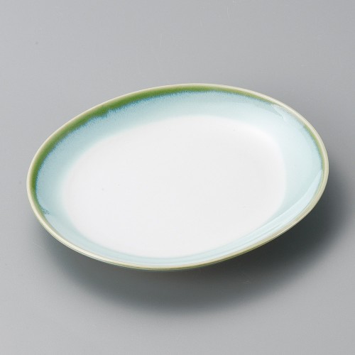 39301-321 淡緑彩7.0楕円皿|業務用食器カタログ陶里30号