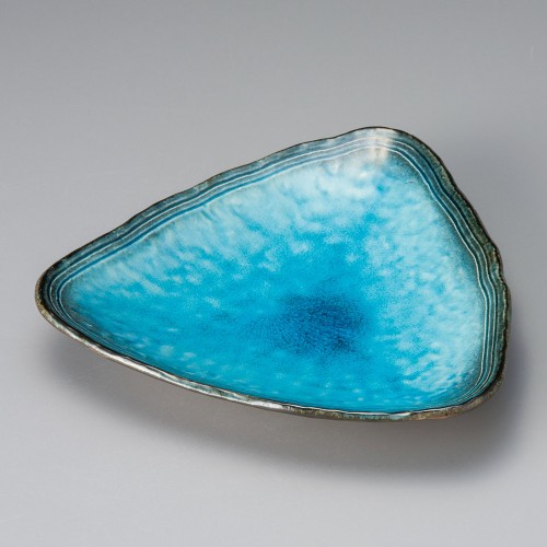 39401-541 藍染スカイ三角皿(大)|業務用食器カタログ陶里30号