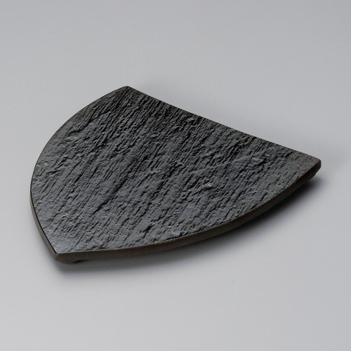 39605-461 黒陶石目三足三角皿(中)|業務用食器カタログ陶里30号