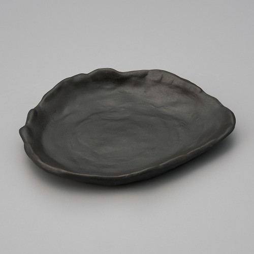39722-061 窯変文彩(黒)変形皿|業務用食器カタログ陶里30号