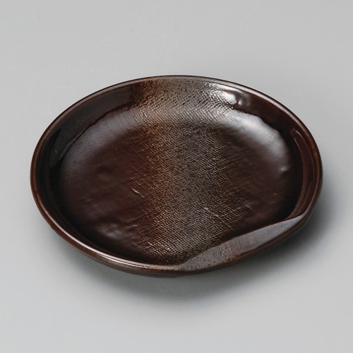 39802-461 備前灰釉5.0半月丸皿|業務用食器カタログ陶里30号