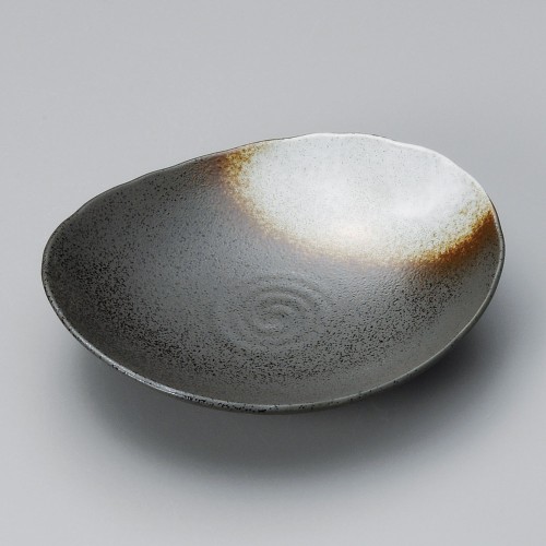 39914-671 白吹天目楕円皿|業務用食器カタログ陶里30号