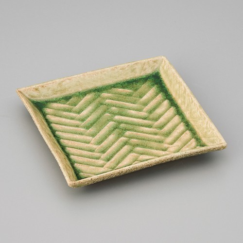 40802-141 綾杉彫角取皿 ビードロ|業務用食器カタログ陶里30号