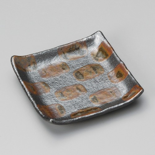 40830-191 黒結晶角銘々皿|業務用食器カタログ陶里30号