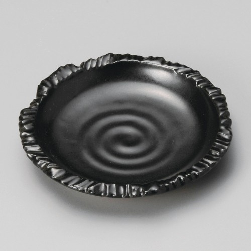 41105-651 黒マット乱切取皿|業務用食器カタログ陶里30号