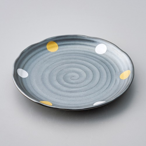 41438-021 金銀丸紋鉄結晶5.0皿|業務用食器カタログ陶里30号