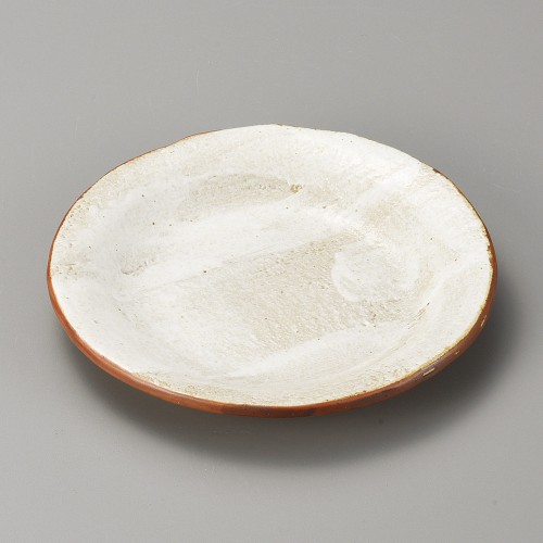 41502-311 白油滴刷毛6寸反り丸皿|業務用食器カタログ陶里30号