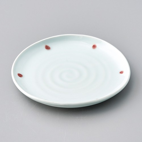 41513-131 青磁紅玉たわみ6.0皿|業務用食器カタログ陶里30号