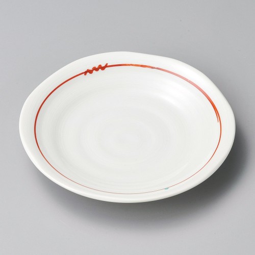 41724-601 赤結び刷毛目3.5皿|業務用食器カタログ陶里30号