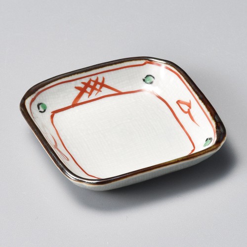 42116-151 赤矢来小皿|業務用食器カタログ陶里30号