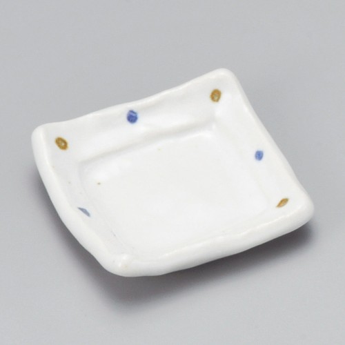 42119-511 二色水玉角小皿|業務用食器カタログ陶里30号