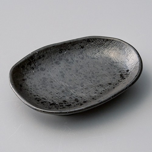 42331-281 黒藍染カヤ目楕円皿(小)|業務用食器カタログ陶里30号