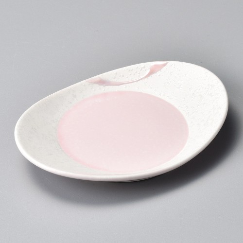 42602-401 流水ラスター楕円小皿(ピンク)|業務用食器カタログ陶里30号
