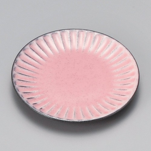 42626-541 ピンク炭化土鎬小皿|業務用食器カタログ陶里30号