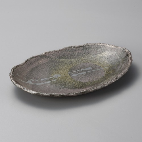 46511-431 炭化ボタモチ9.6楕円皿|業務用食器カタログ陶里30号