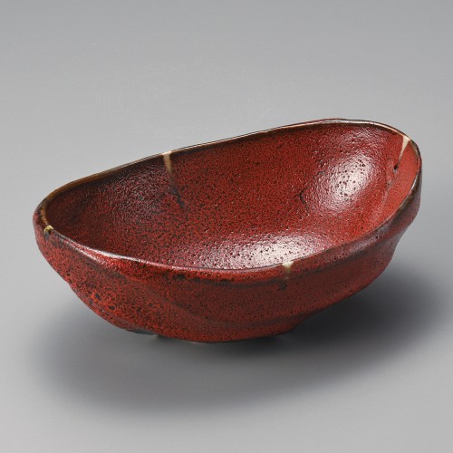 46520-471 紅柚子天目波彫7.5楕円鉢|業務用食器カタログ陶里30号