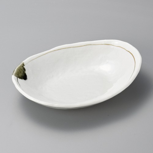 46817-151 志野茶ライン小判鉢(小)|業務用食器カタログ陶里30号