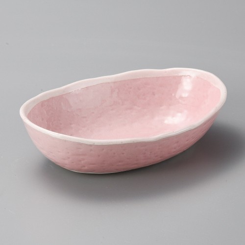 46823-281 ピンク結晶楕円鉢(小)|業務用食器カタログ陶里30号