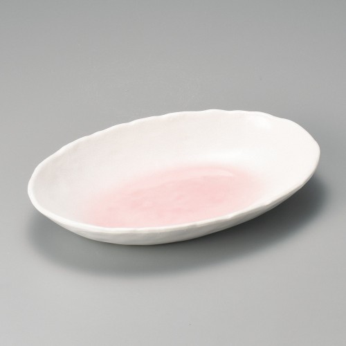 46906-191 ピンク小判カレー皿|業務用食器カタログ陶里30号