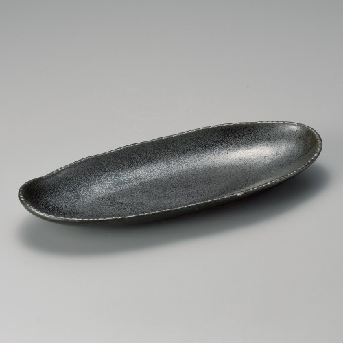 47016-541 黒結晶楕円長盛鉢|業務用食器カタログ陶里30号