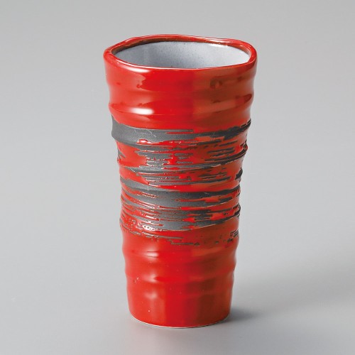 49829-021 赤釉刷毛目ビールカップ|業務用食器カタログ陶里30号