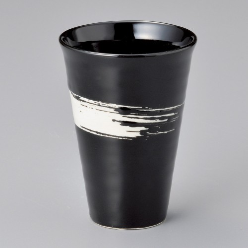 50125-151 黒白ハケフリーカップ|業務用食器カタログ陶里30号