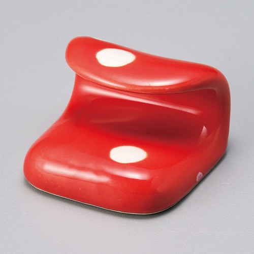 51021-311 水玉(紅)巻紙箸置|業務用食器カタログ陶里30号