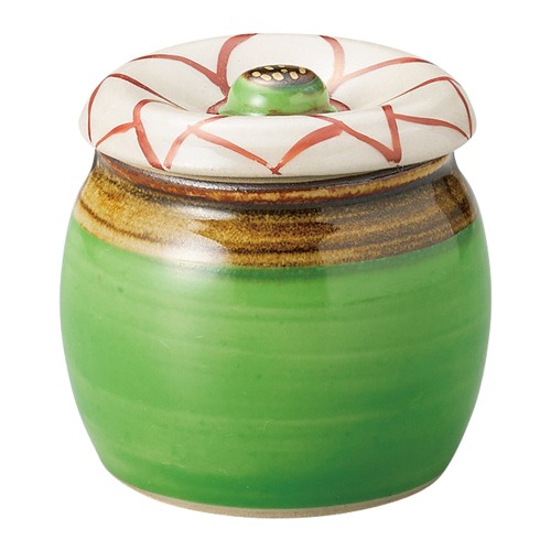 53020-101 花紋ミニツボ(緑)|業務用食器カタログ陶里30号